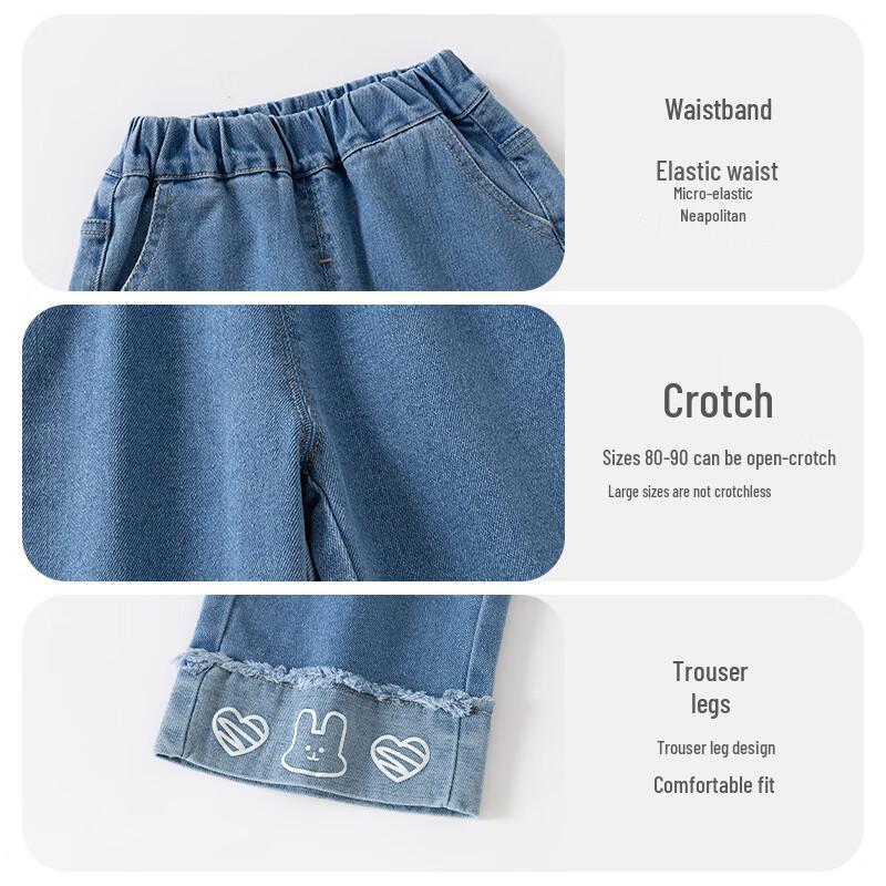 Banxidi Girls' Casual Straight-Leg Jeans