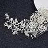 Klassische Silber Diamant Kristall Weiße Perle Haarschmuck Hochzeit Geflochtenes Kopfschmuck Party Damen Schmuck