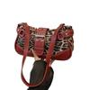 Fashion PU Shoulder Bags Large Capacity Retro Messenger Bag Leopard Print Underarm Bag Women Daily Use