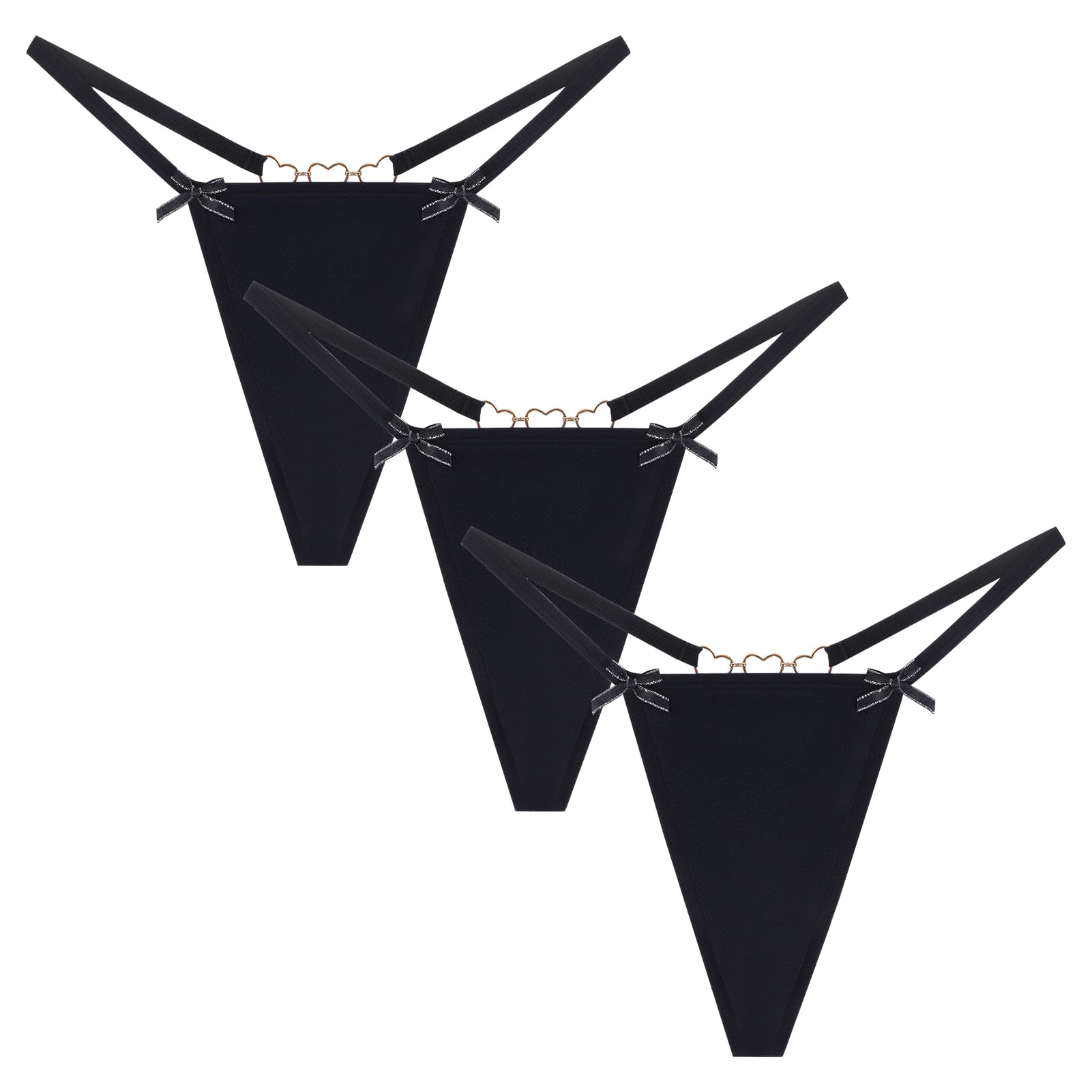 

Maeau Sexy Ribbon Seamless Beautiful XS Women s T-Back Panties, Lingerie, Panties, Buttocks, Non-Slip, Breathable, 3-Piece Set, #03,