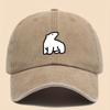 Cute polar bear printed baseball cap for men and women, fashionable and versatile for outdoor travel