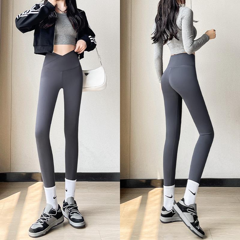 Shark Pants Autumn Wear Barbie Trousers Cross High Waist Abdomen Lift Hips Slim Slim Women Leggings