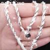 925 Sterling Silber 4mm Seilkette Halskette für Paare Männer und Frauen 40-60cm Halskette Hochzeit und Party Schmuck