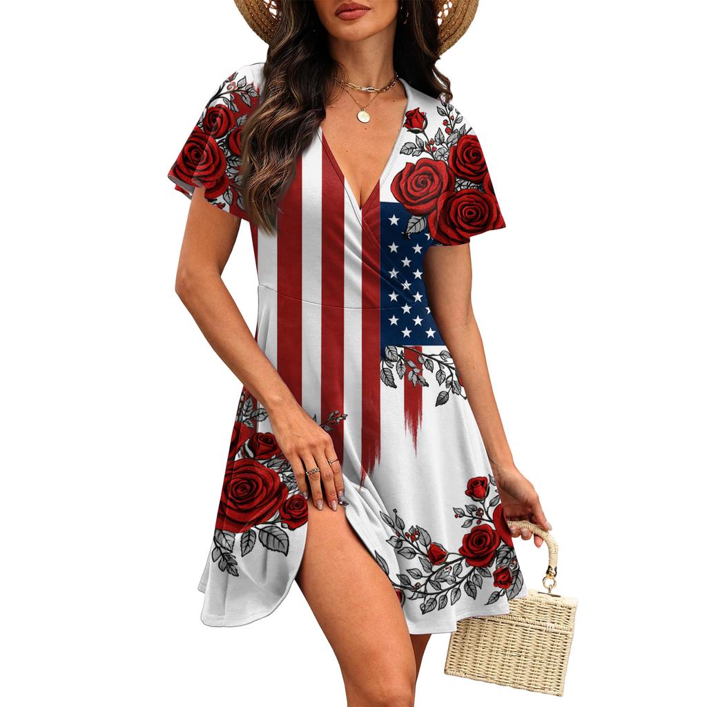 Women's Fashionable Casual Floral Print Dress