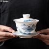 Large Capacity Hand-painted Jade Porcelain Gaiwan Kungfu Tea Making Bowl Hover Cover Bowl Multiple Options Available
