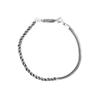HR 110Bsilver Half & Half Chain Bracelet