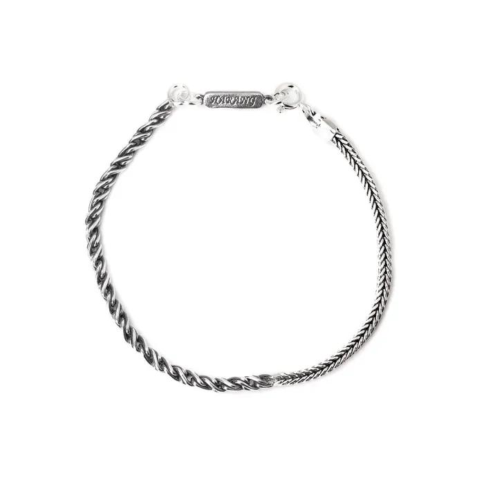 HR 110Bsilver Half & Half Chain Bracelet