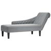 VidaXL Long Chair with Cushion and Right Armrest Light Grey Fabric, Armchair, Lounge Chair, Long Chair 4009843