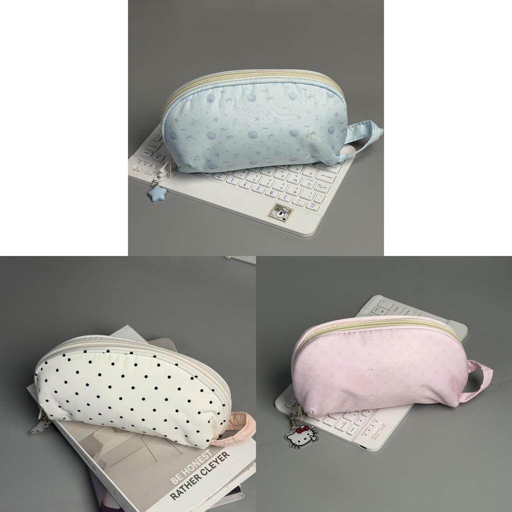 Nautical Marine Life Shell Pencil Case With Nylon Material For Students Storage Organizer