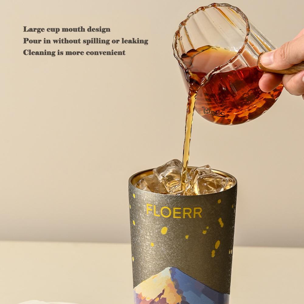 2025New Creative Titanium Covered Insulated Cup, Double Drinking Coffee Cup, Portable Straw Cup, 316 Stainless Steel Thermos Cup