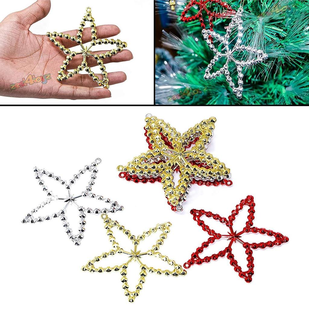 Christmas Decorations with Bells Candy Sticks Stars Gift Boxes and Santa Ornaments Christmas Tree Decoration Items - (104 Pcs) Multicolor