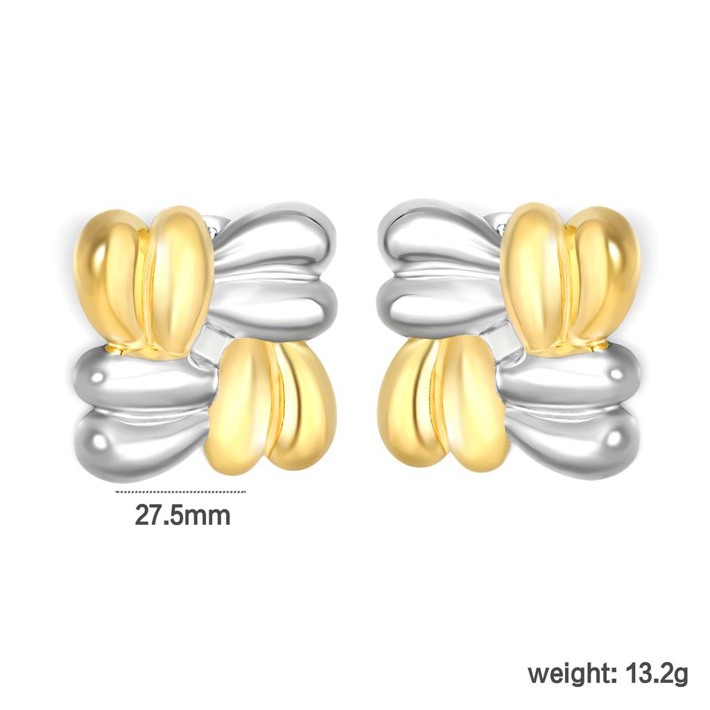 Niche New Splicing Stripe Earrings INS Stainless Steel Irregular Geometric High-End Creative Stud Earrings for Girls Jewelry