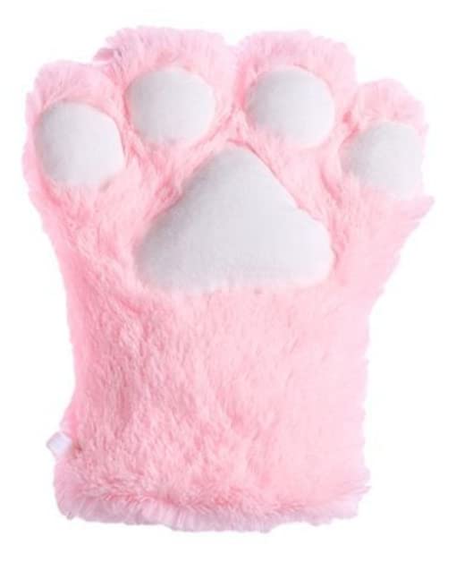 DOKiDOKi Cat Paw Gloves (Pink) - Set of 2, Perfect for Cosplay, Fluffy, Cute, and Transforming, Perfect for Halloween Costumes