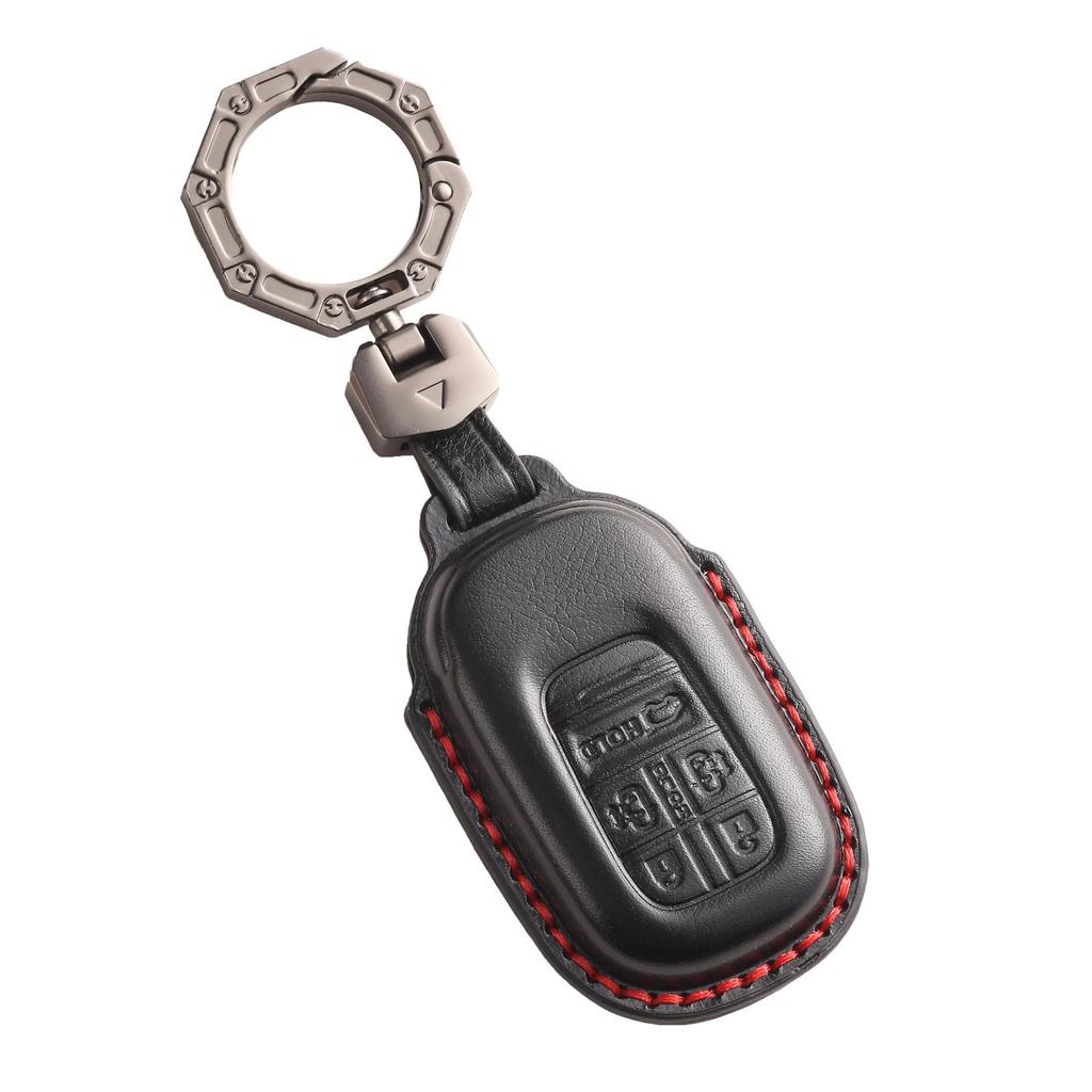 2024 Honda Odyssey & Elysion Key Cover: Genuine Leather Remote Control Case with Buckle.