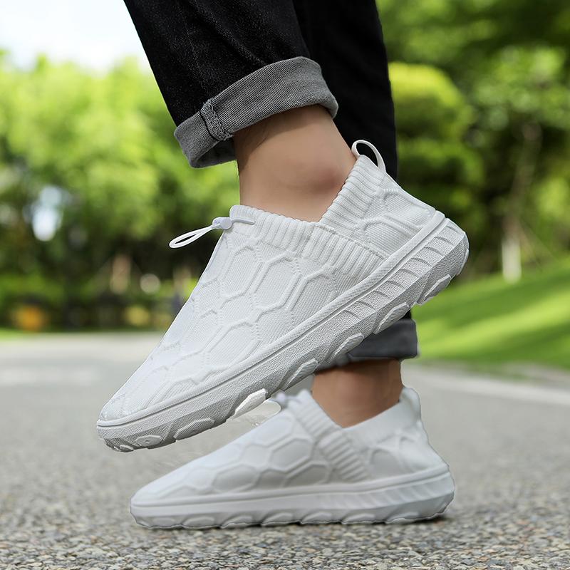 Breathable Knitted Casual Sports Shoes Wide Toe Box Walking Shoes Light Elastic Outdoor Shoes Non-slip Sneakers