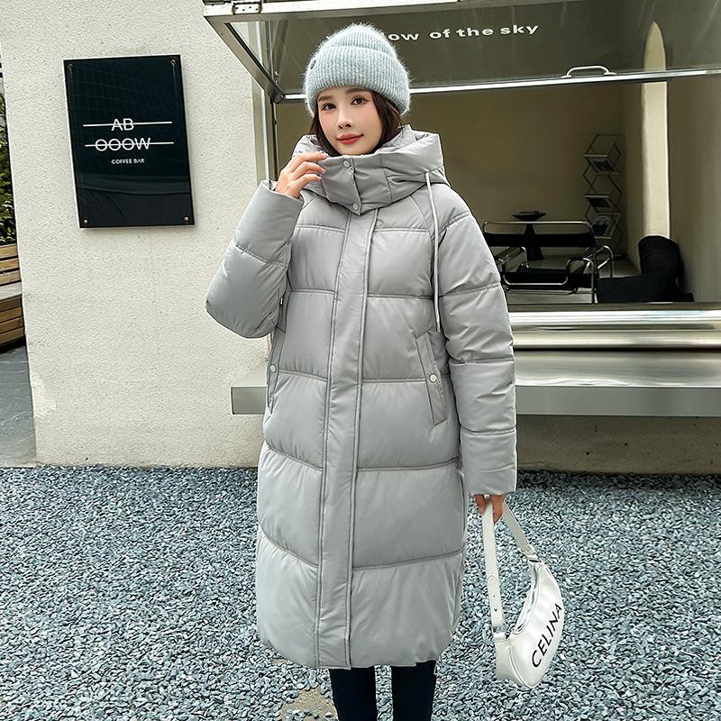 Down cotton jacket schoolgirl long over the knee loose ins loose bread suit thickened cotton jacket winter new padded jacket jacket
