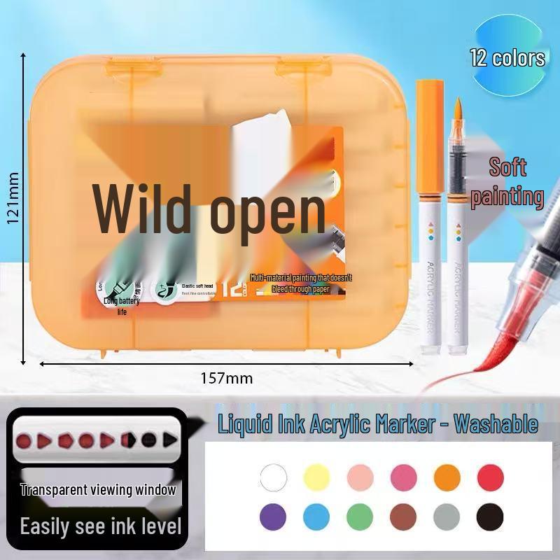 Deli Opaque Liquid Ink Acrylic Marker Pen - Stackable, Soft Tip for Students and Kids, Ideal for Art Projects