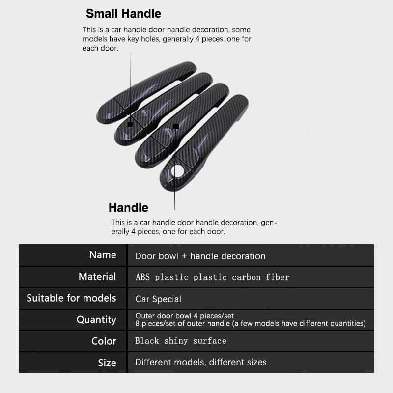 Carbon Fiber Door Handle Cover for Nissan Micra March K13 Renault Pulse 2011 2012 2013 2014 2015 2016 Car Accessories