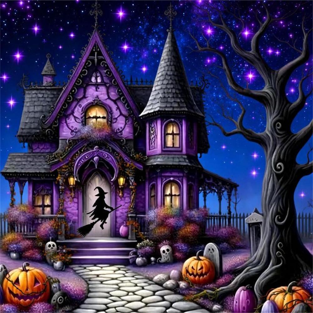 Diamond Embroidery Halloween Ghost Witch Rhinestone Picture Diamond Painting Kit Mosaic Full Square Drill Home Decor