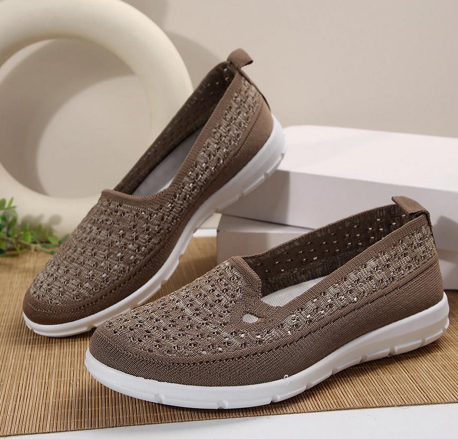 

Лето 2025 Новые дышащие туфли на плоской подошве, Ретро женская обувь, Модная женская обувь с круглым носком, Модные неглубокие туфли на плоской подошве 40 шоколадный