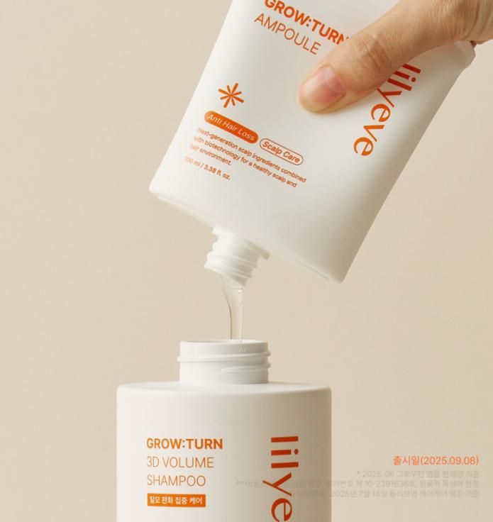 lilyeve Growturn 3D Volumen Haarausfall Shampoo 500ml – Anti Haarausfall & Volumenaufbauende Kopfhautpflege