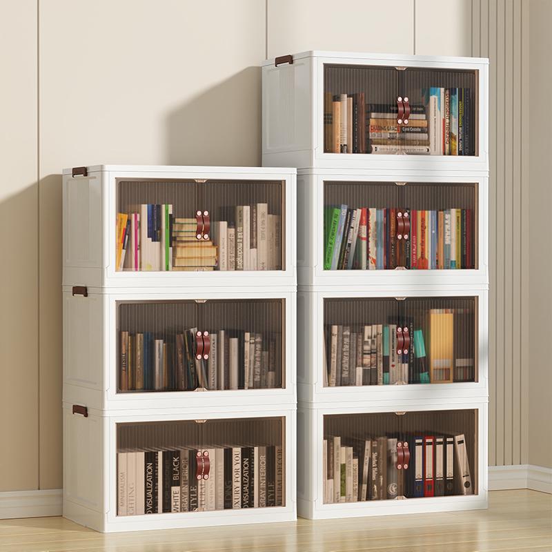 Foldable Children's No-Assembly Dustproof Bookshelf & Floor-Standing Multi-Layer Storage Rack
