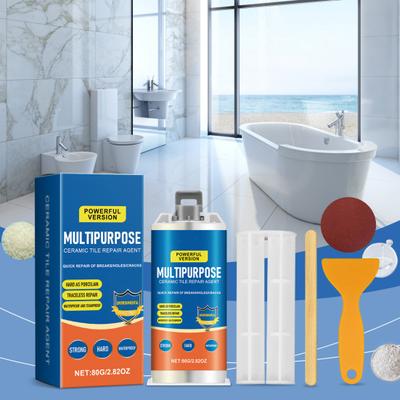 80G Tile Grout Repair Kit with Scraper Round Sandpaper Stir Stick