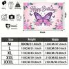 Party Backdrop Birthday Floral Butterfly Pink Photo Booth Background Front Door Decor