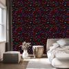 Neon Glitter Hearts Wallpaper Black, Burgundy and Maroon 50x1000
