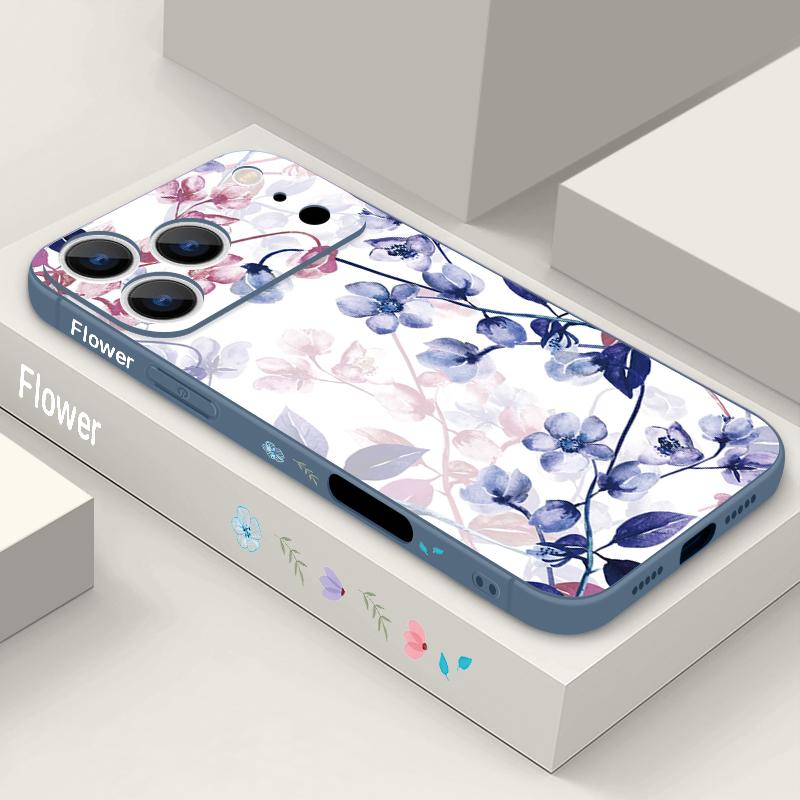 Romantic Rose Flower Pattern Lanyard Case For iPhone 17 Pro Max iPhone 16 15 14 13 Pro Max 11 16E 17E Soft Silicone Phone Back Cover