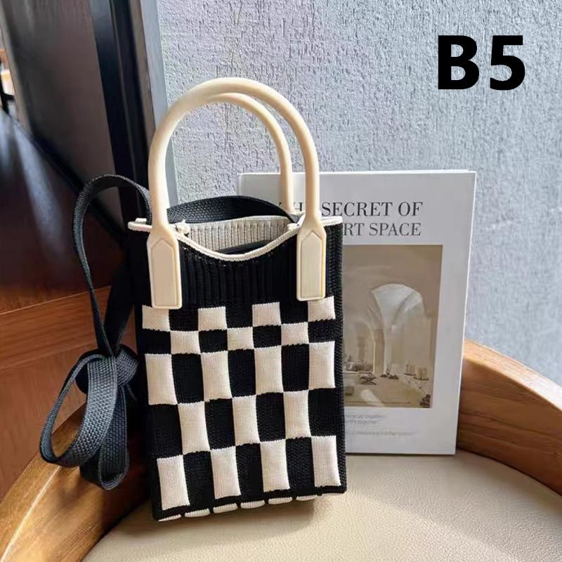 1/2/5pcs Korean Fashion Heart Knitted Mini Handbag Women Mobile Phone Shoulder Bags Girls Chic Cute Outdoor Crossbody Small Bags