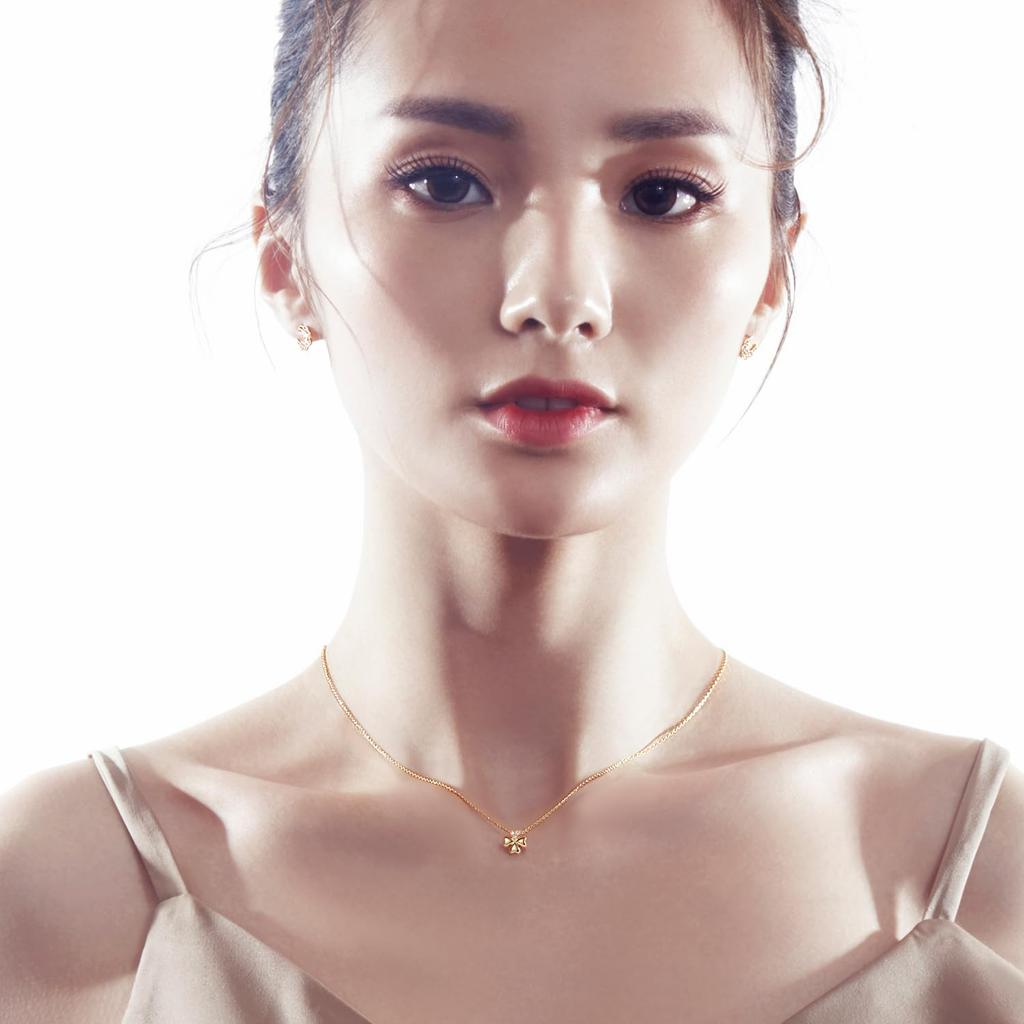 FANCIME 18K Gold Necklace for Clover Diamond Yellow Gold with Silver Perfect Gift for and Gift Wrapping Included Women, Four-Leaf Pendant, Lab-Grown