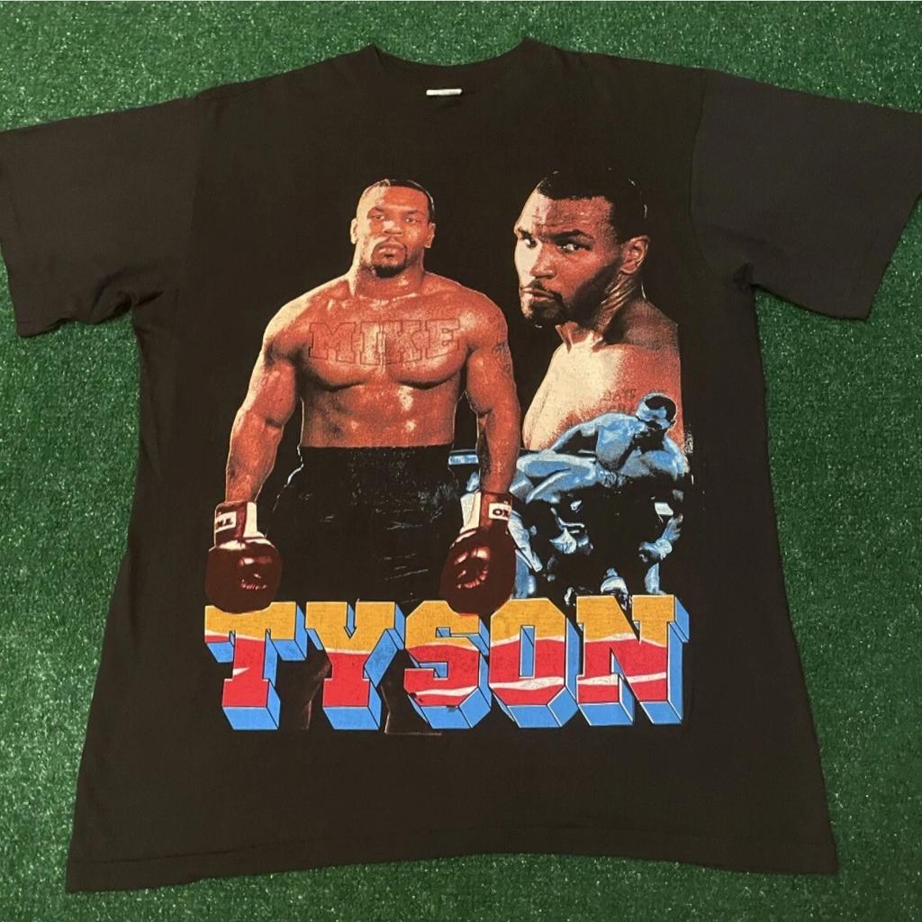 Vintage 90s Rap Tee Shirt Mike Tyson Big Face Boxing Rare VTG Mens Size L Tupac