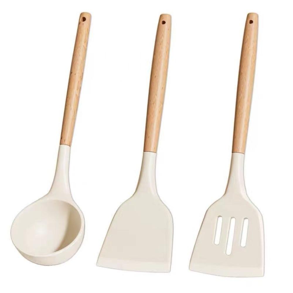 3Pcs/set Non-slip Cooking Turner Spatula Colander Pot Spatula Set  Kitchen Utensils Cookware