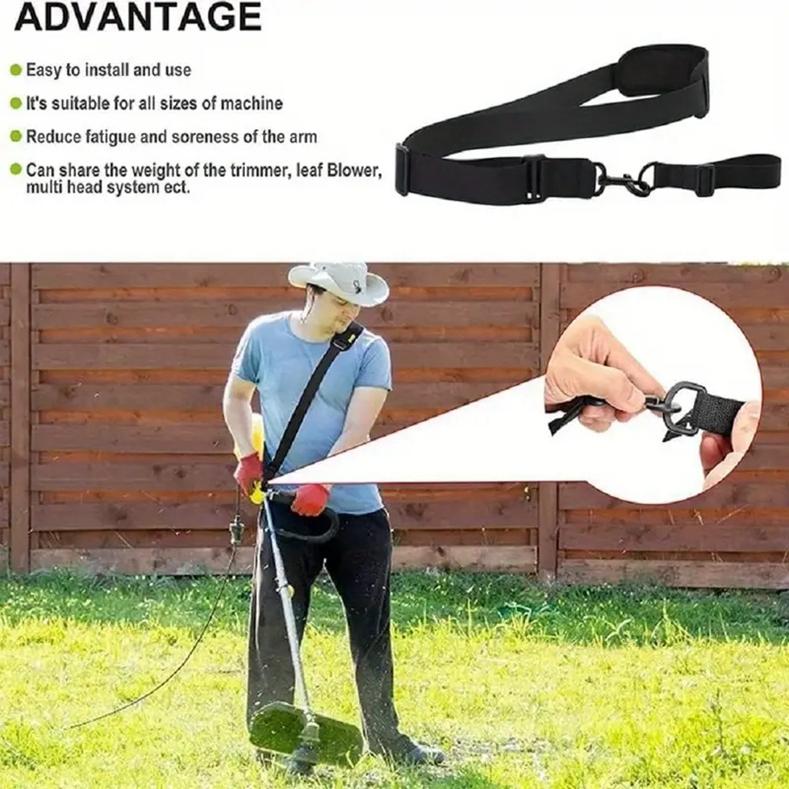 Correas de hombro ajustables para cortacésped de montaje lateral, arnés recortador ajustable, accesorios para cortacésped de césped y jardín