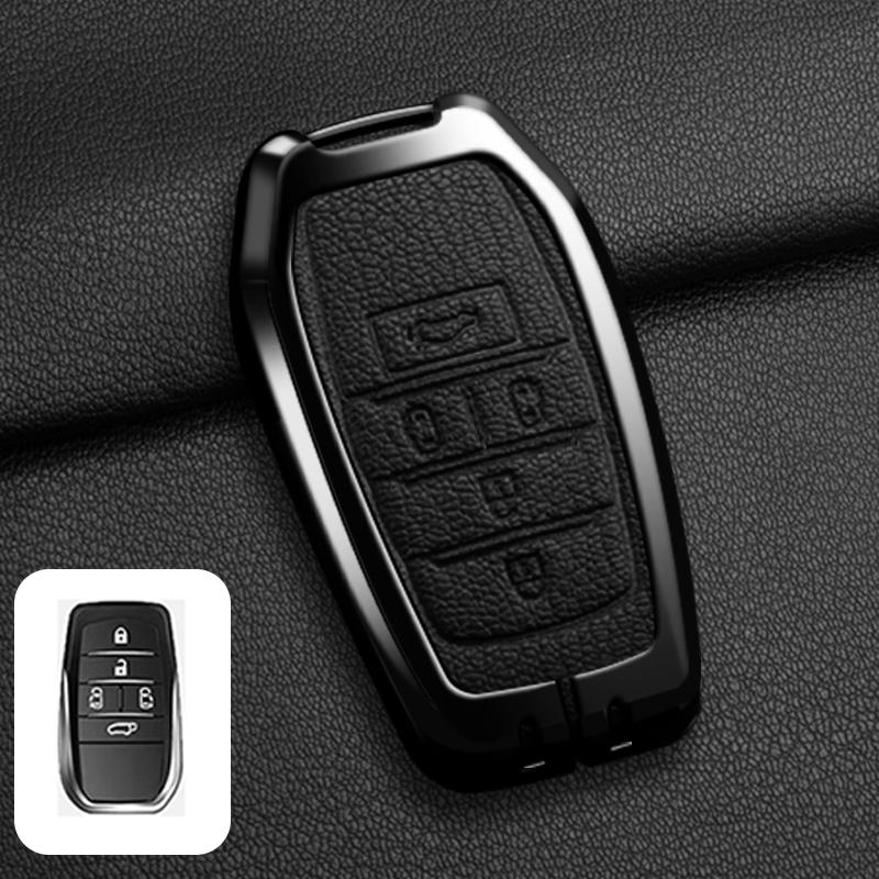 

Leather Car Key Case Cover 5 Buttons Shell Fob For Toyota Prado Land Cruiser Camry Alphard VELLFIRE PREVIA Styling Accessories