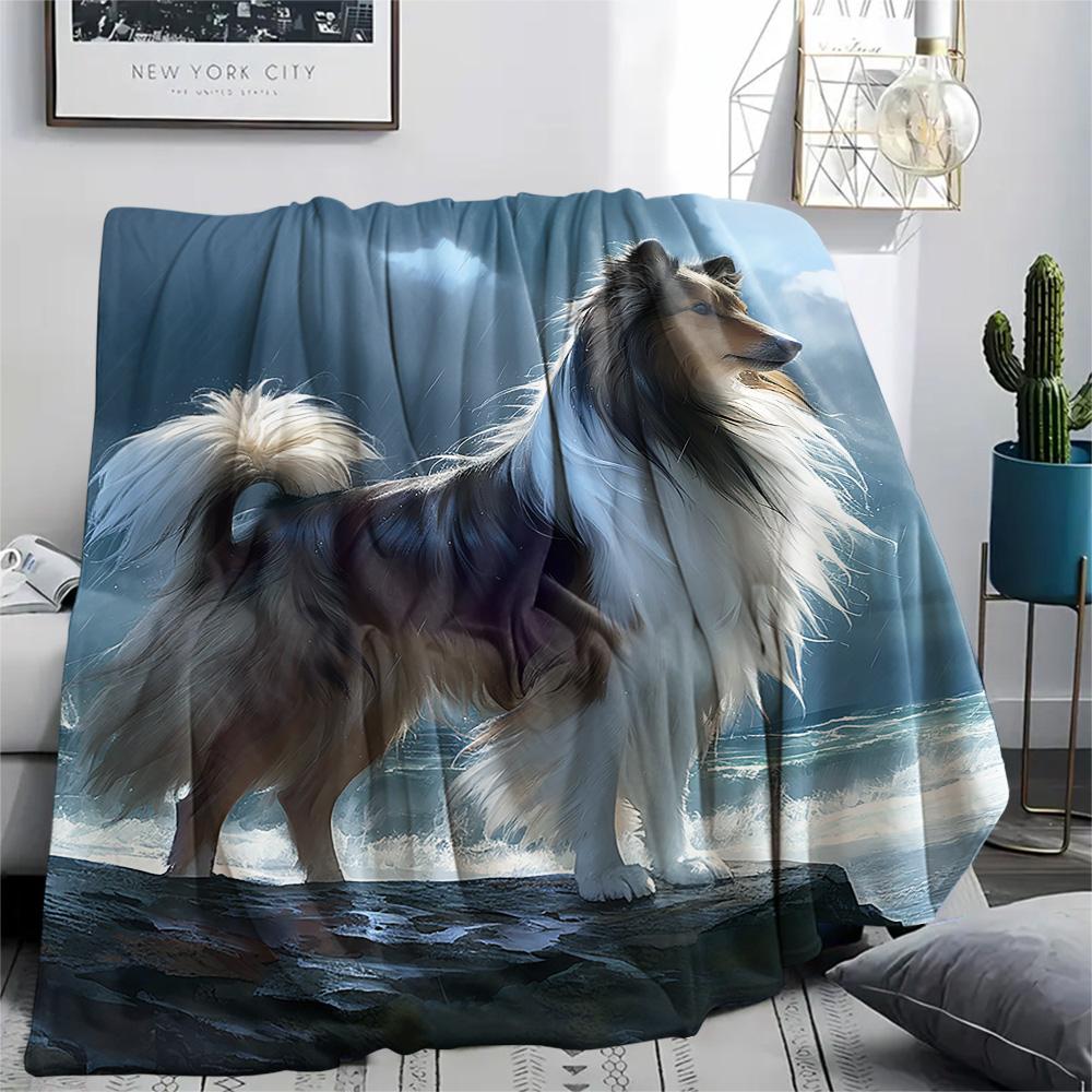 Australian Shepherd Print Flannel Blanket, High quality Comfortable for All Seasons, Home Decor, Warmth and Comfort, Perfect for Christmas Gifts