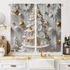 2pcs Elegant Gold Christmas Tree Pattern   Sophisticated Design Light - Filtering Polyester Curtains for Christmas Home Windows