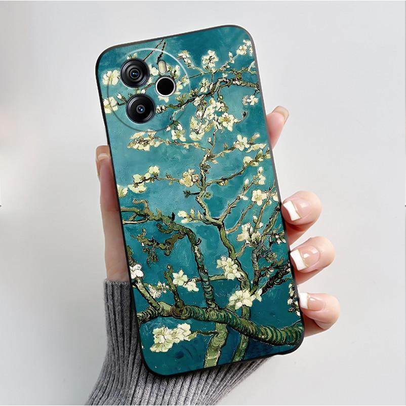 Per Oscal Tiger 12 13 Custodia Moda Farfalla Fiore Nero Morbido Silicone Custodia per Telefono per Blackview Oscal Tiger12 Tiger13 Cover