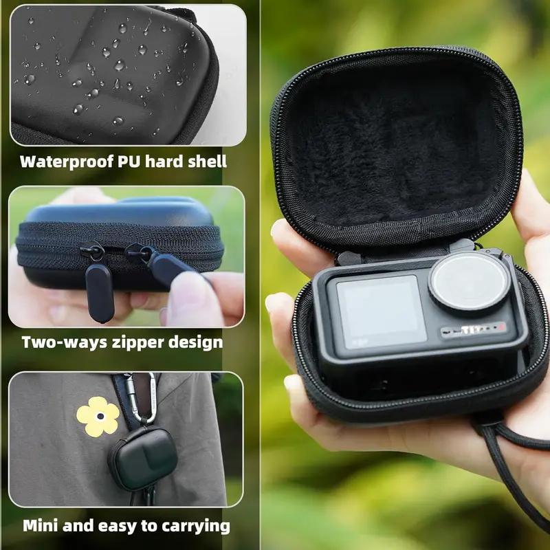 Shockproof Anti-scratch Hard Shell Carrying Case for DJI Osmo Action 6 5 Pro 4 3 Portable Action Camera Accessory with Carabiner