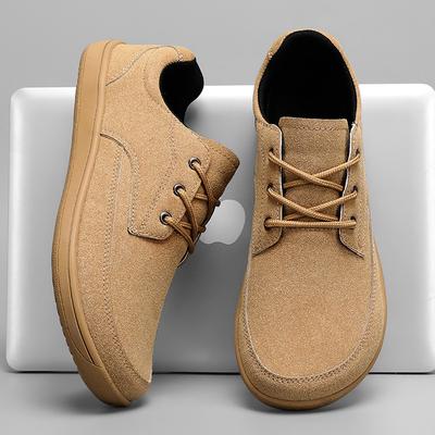 Fashion Big Size 47 48 Men's Wide Width Shoes PU Leather Lace-Up Casual Sneakers Wide Toe Minimalist Comfortable Non-Slip Flexible Sole