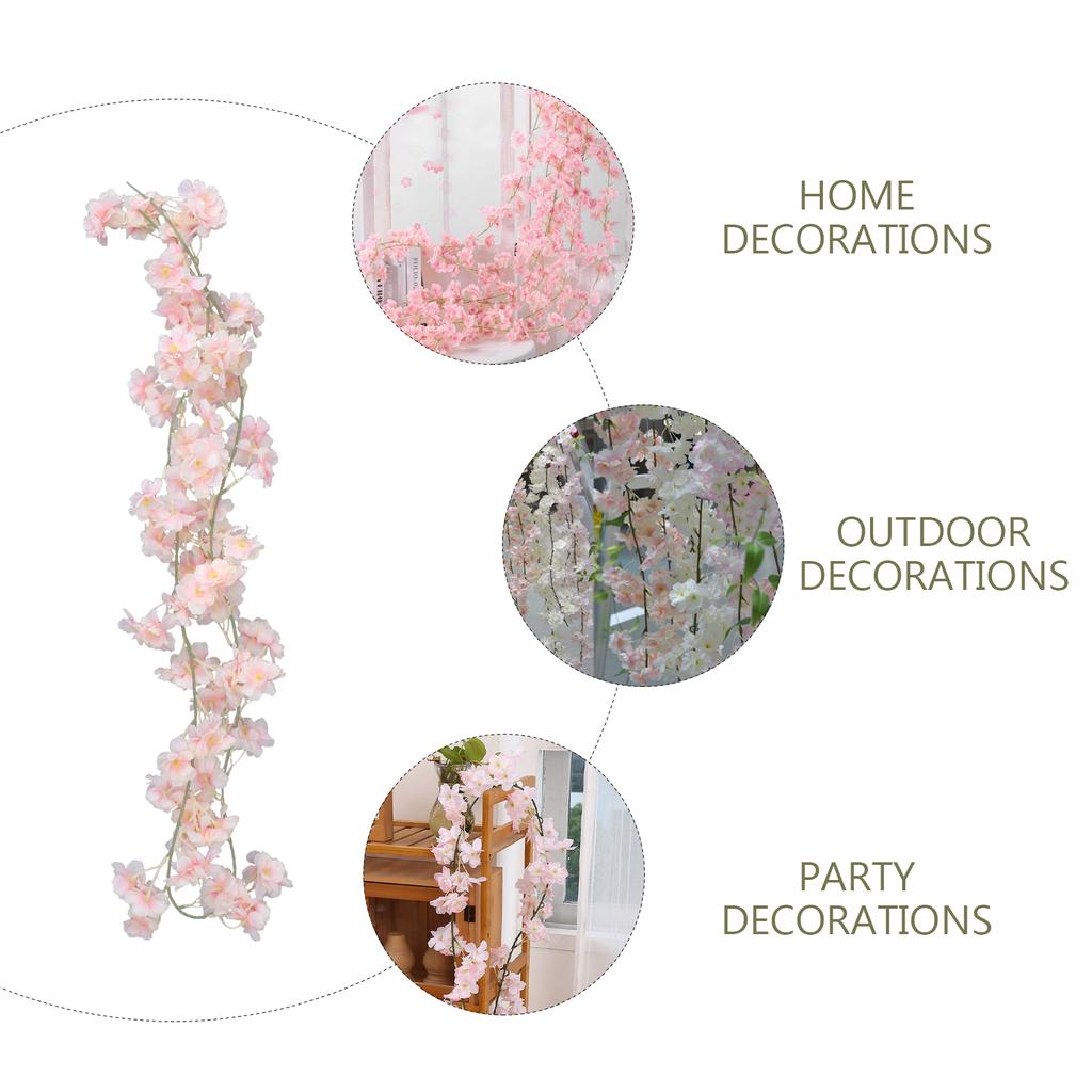 Künstliches Rattan Dekorative Simulation Kirschblüten Hochzeitsblume Rosa Eisendraht Dekorieren
