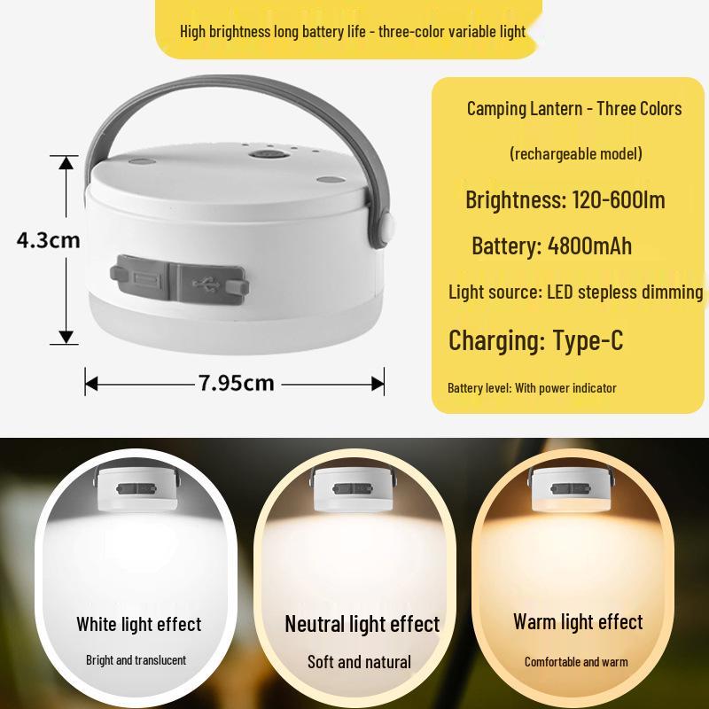 Portable Camping Tent Light with Strong Illumination, Long Battery Life, and Emergency Hanging Feature