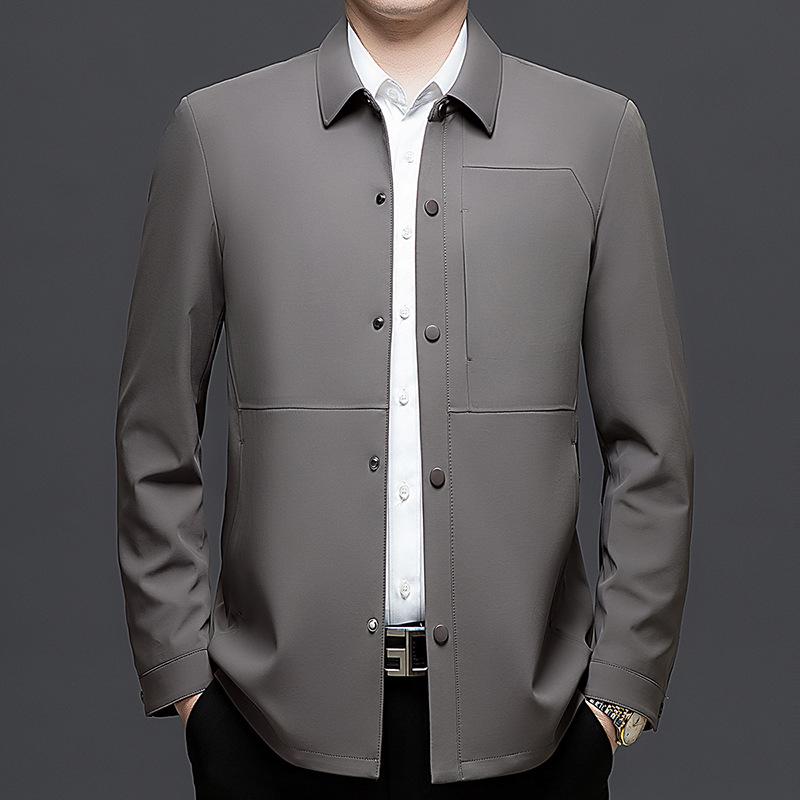 

2026 Spring Men s Milk Silk Casual Business Lapel Jacket M (170)