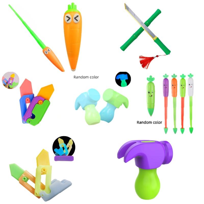 Gravity Carrot Knife With 3d Design Glowing Butterfly Knife Flashy Printed Carrot Knife And Night Light Carrot Knife