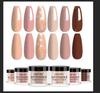 Limegirl Sada Dip Powder na nehty 12 barev Třpytivá & Jednobarevná sada dipping prášků DIY manikúra Dlouhotrvající Odolná proti odlupování