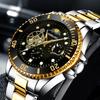 Luxury Moon Phase Skeleton Automatic Watch for Men Luminous Fashion Sports Tourbillon Mechanical Watches Stainless Steel Strap
