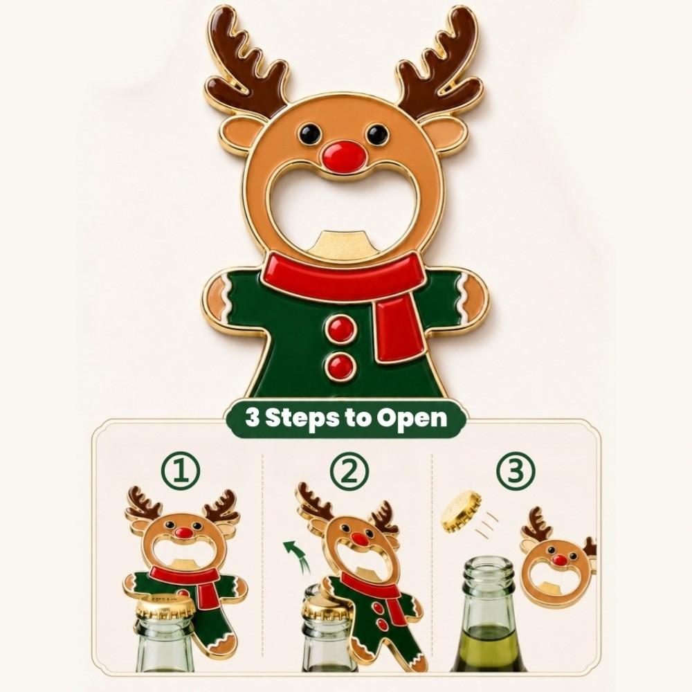 Reindeer Christmas Series Bottle Opener Christmas Tree Santa Claus Beer Opener Christmas Gloves Fridge Magnet Party Favors