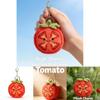 Plüsch-Tomatenscheiben-Schlüsselanhänger mit Stickerei-Design für Geschenk und Taschendekoration
