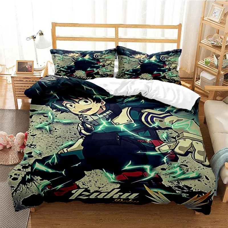 New Anime My Hero Academia Printed Bedding Set Duvet Covers Pillowcases Comforter Bedding Sets Bedclothes Bed Linen Home Textile